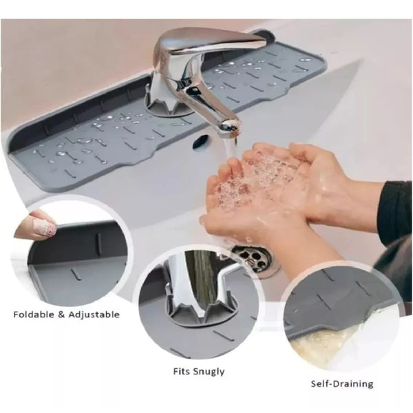 Tapete Escurridor Alfombrilla Absorbente Silicona para Grifo de Lavaplatos.