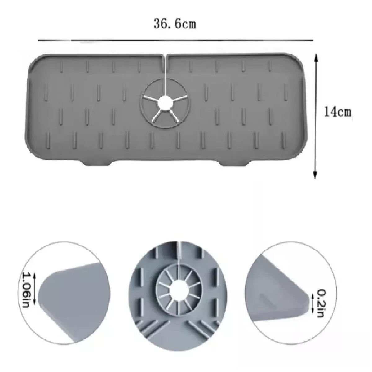 Tapete Escurridor Alfombrilla Absorbente Silicona para Grifo de Lavaplatos.